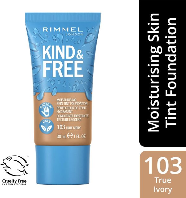 ⁦Rimmel London Kind & Free Foundation - 103 - True Ivory, 30ml⁩ - الصورة ⁦2⁩