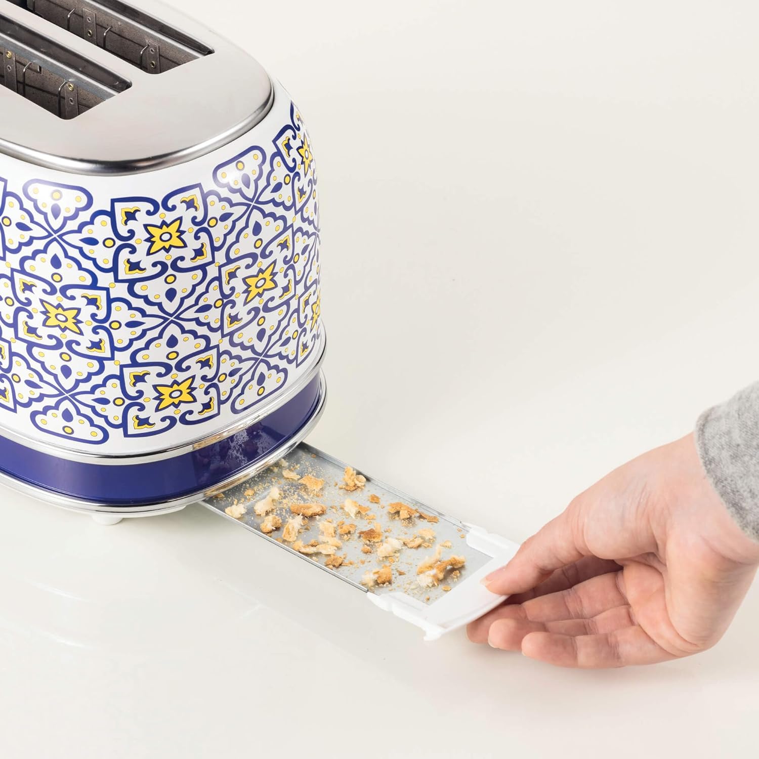 Ariete Toaster 155 Capri, Mediterranean Style, 2 Wide Slots, 6 Burning Levels with Automatic Ejection, Crumb Tray, Grilling, Heating and Defrosting, 810W 3 Ariete Toaster 155 Capri, Mediterranean Style, 2 Wide Slots, 6 Burning Levels with Automatic Ejection, Crumb Tray, Grilling, Heating and Defrosting, 810W - الصورة 3