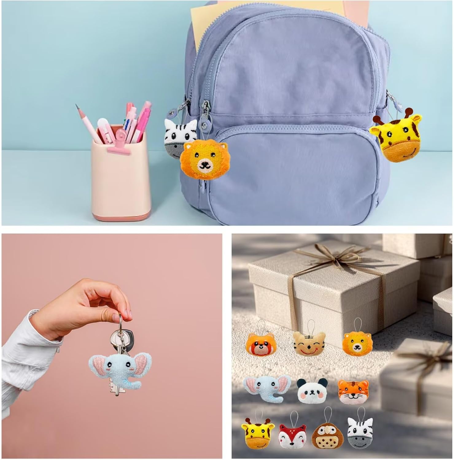 10 PCS Mini Jungle Animal Plush Keychain Set Small Animal Plush Keychain for Wedding Bridal Guest Gifts 10 Styles 6 10 PCS Mini Jungle Animal Plush Keychain Set Small Animal Plush Keychain for Wedding Bridal Guest Gifts 10 Styles - الصورة 6