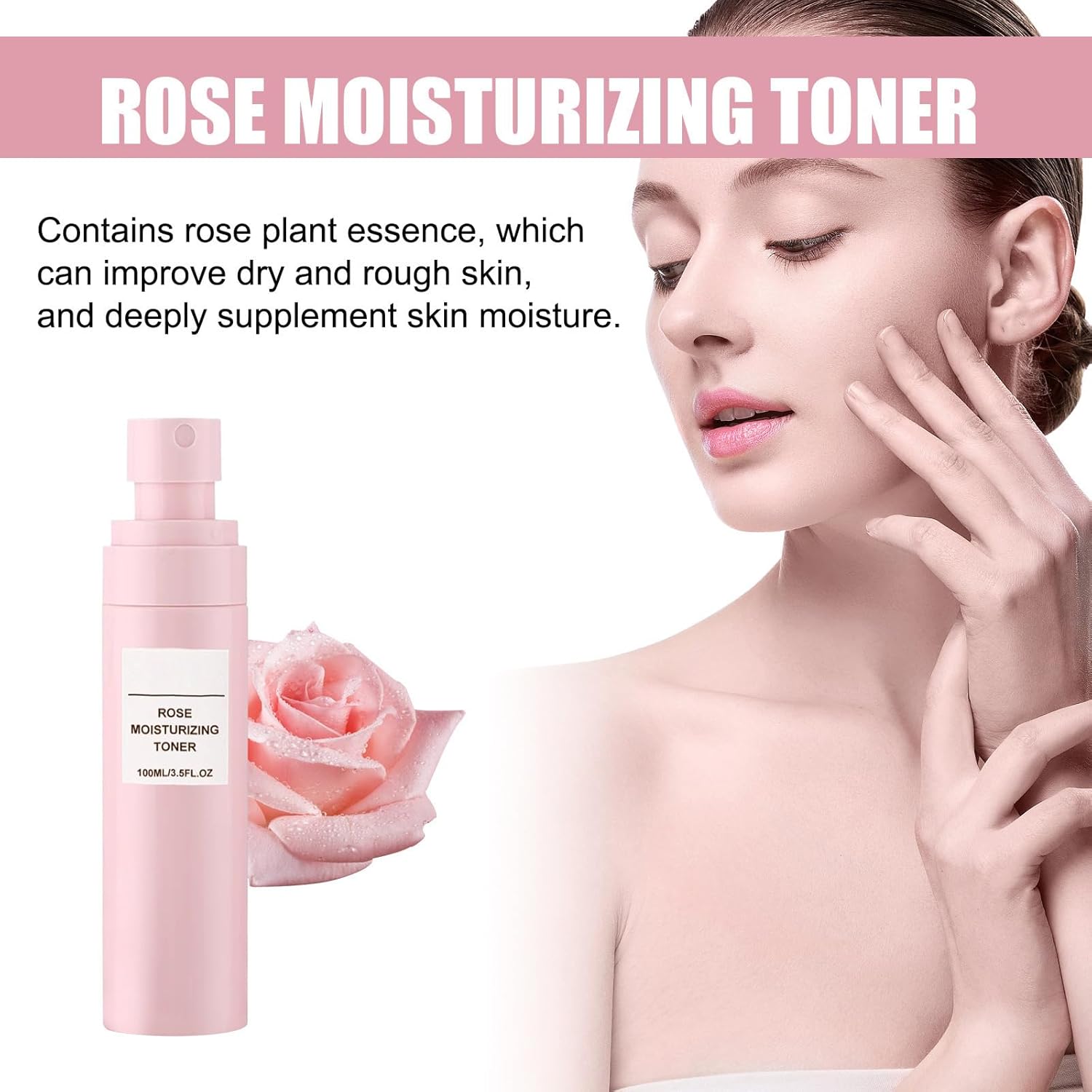 Lyaqbe Rose Water Moisturizing Spray,Rose Water Toner,Facial Hydrating Spray,A Must-have Toner for Summer,Deeply Hydrate and Shrink Pores 4 Lyaqbe Rose Water Moisturizing Spray,Rose Water Toner,Facial Hydrating Spray,A Must-have Toner for Summer,Deeply Hydrate and Shrink Pores - الصورة 4