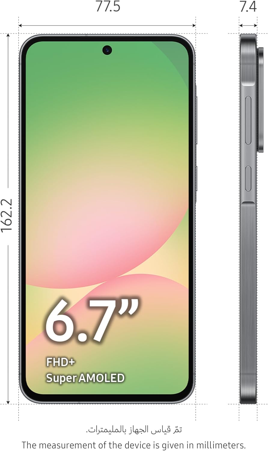 هاتف ذكي سامسونج جالكسي ايه 56 الجيل الخامس 5G، ذاكرة تخزين 256GB، ذاكرة RAM 8GB، جرافيت رائع، 6 تحديثات لنظام التشغيل، شاشة كبيرة، عمر بطارية طويل (اصدار المملكة العربية السعودية) 2 هاتف ذكي سامسونج جالكسي ايه 56 الجيل الخامس 5G، ذاكرة تخزين 256GB، ذاكرة RAM 8GB، جرافيت رائع، 6 تحديثات لنظام التشغيل، شاشة كبيرة، عمر بطارية طويل (اصدار المملكة العربية السعودية) - الصورة 2