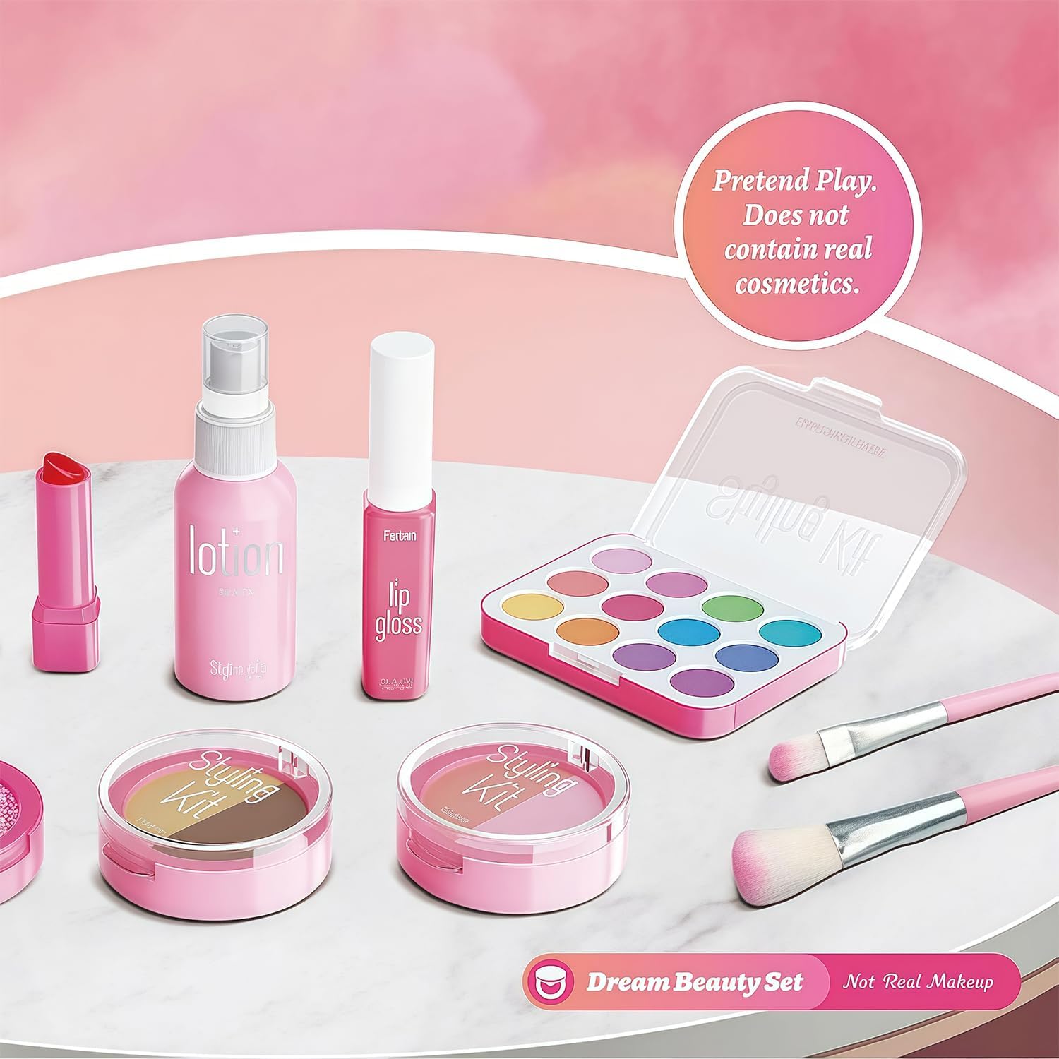 مجموعة مكياج للأطفال، مجموعة مستحضرات تجميل آمنة وقابلة للغسل للبنات الصغيرات، ألعاب مكياج للعب التظاهري، مجموعة مكياج للبنات بعمر 4-10 سنوات من بوم (ليست مكياج حقيقي) 6 مجموعة مكياج للأطفال، مجموعة مستحضرات تجميل آمنة وقابلة للغسل للبنات الصغيرات، ألعاب مكياج للعب التظاهري، مجموعة مكياج للبنات بعمر 4-10 سنوات من بوم (ليست مكياج حقيقي) - الصورة 6