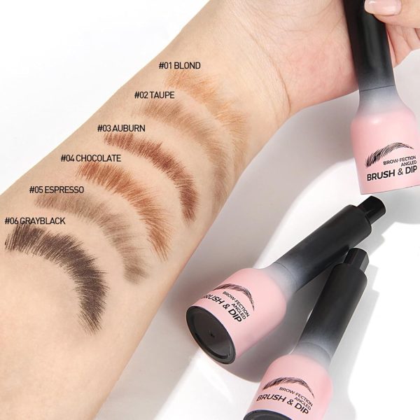 ⁦ALMEKAQUZ Brow Angled Brush & Dip Liquid Eyebrow Gel, Brow Lamination & Powder Pen, Eyebrow Hair Stroke Brush, Wild Eyebrow Pencil Waterproof Long Lasting Quick Drying (Taupe)⁩ - الصورة ⁦4⁩
