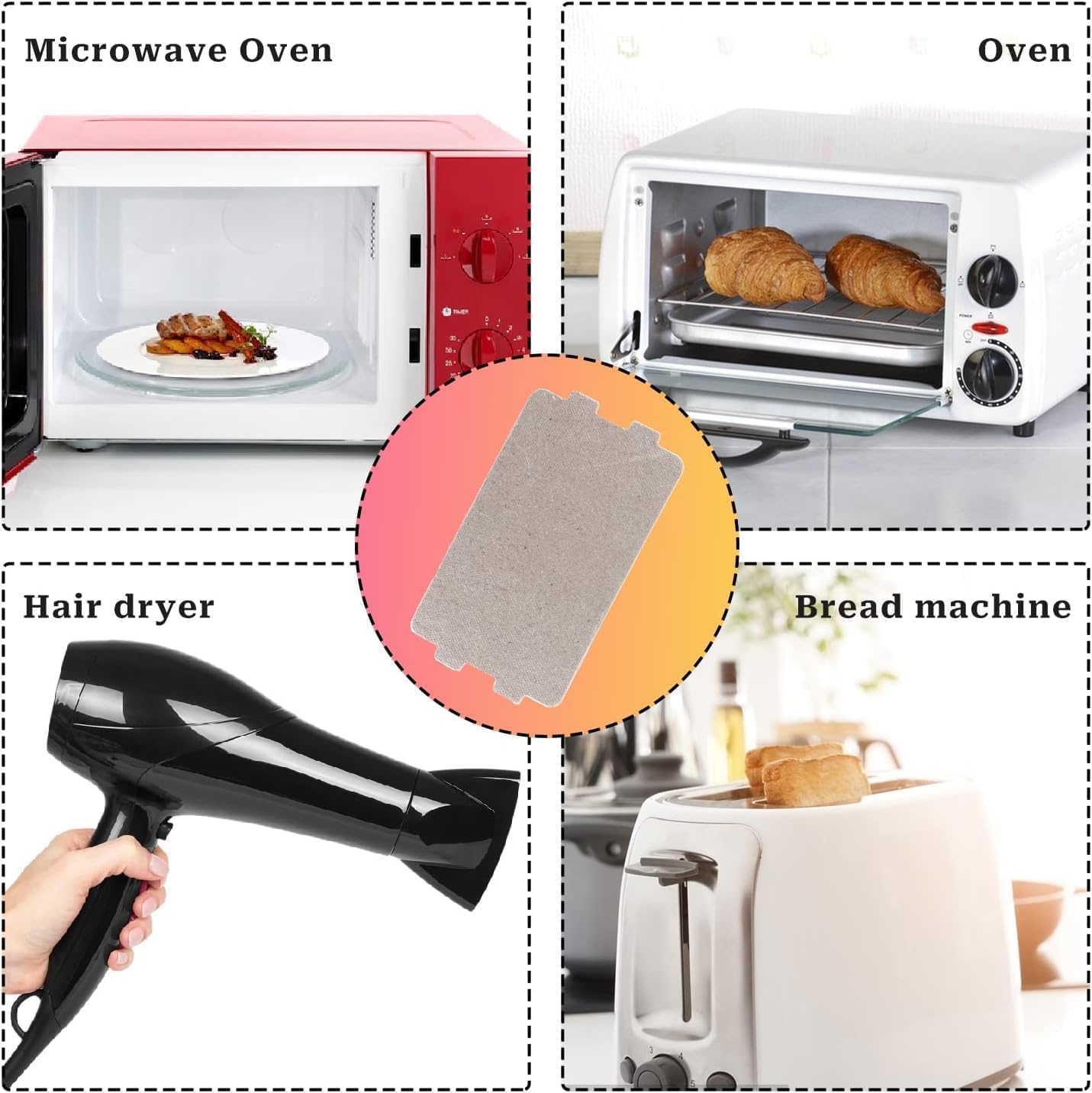 Bukela Microwave Waveguide Cover 5Pcs Microwave Oven Mica Plate Sheet Replacement Mica sheet material Heat-resistant Insulation Leak-proof Stable Practical Tool Suitable for Cookers Bread Machines Etc 4 Bukela Microwave Waveguide Cover 5Pcs Microwave Oven Mica Plate Sheet Replacement Mica sheet material Heat-resistant Insulation Leak-proof Stable Practical Tool Suitable for Cookers Bread Machines Etc - الصورة 4