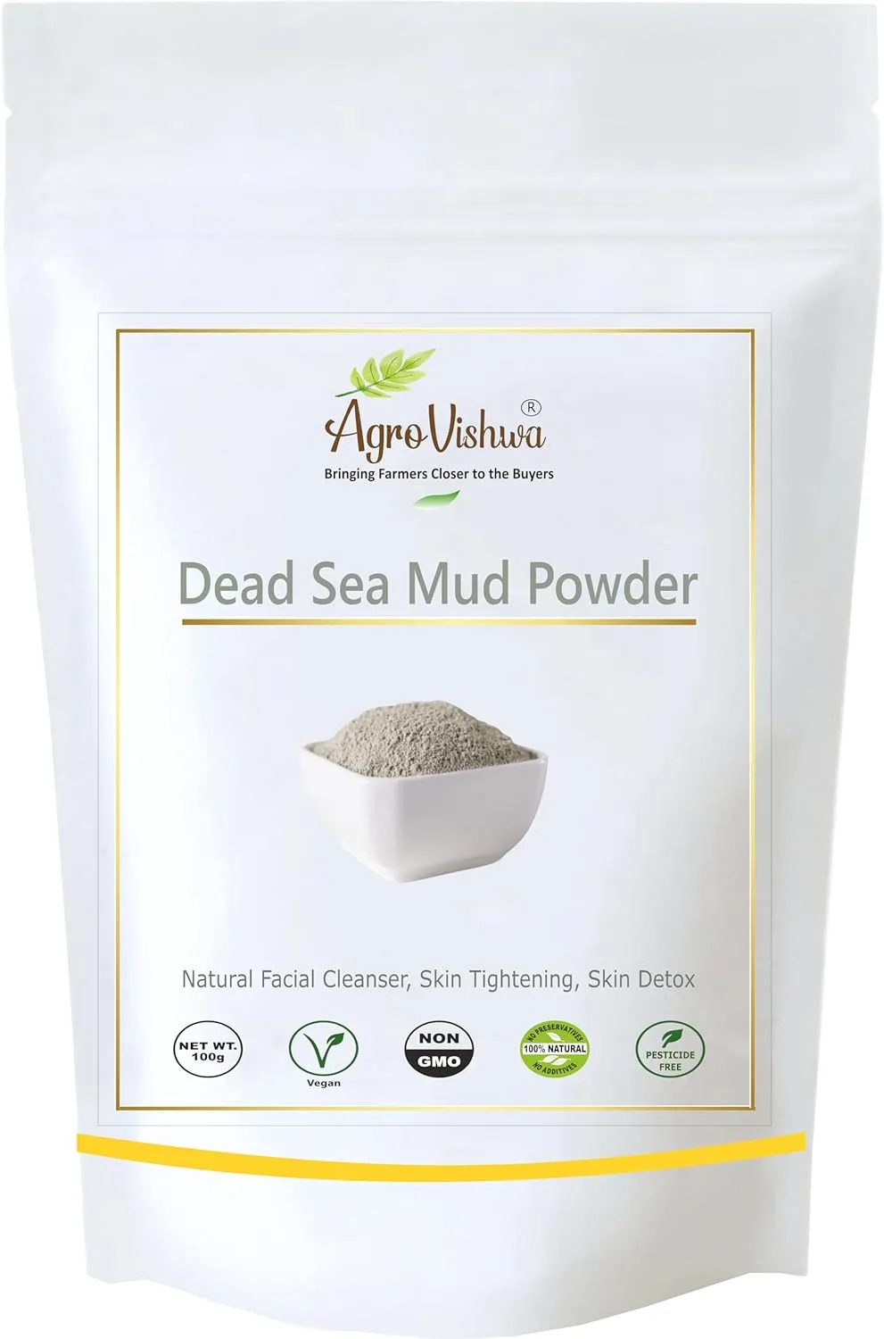 Agrovishwa 100% Natural Dead Sea Mud Powder For Face, Body & Hair powder - 100g