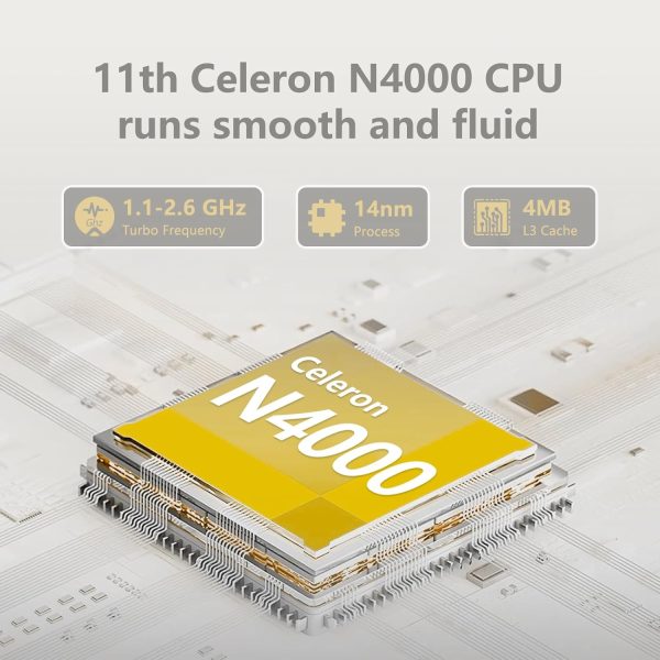 ⁦15.6 inch Laptop, Laptops with Celeron N4000, 2025 Gaming Laptop for 8GB LPDDR4 256GB SSD, IPS FHD 1920x1080, WiFi+BT4.2+Mini HDMI+TF Card Slot, Traditional Laptops Computers Convertible 180° Netbook⁩ - الصورة ⁦4⁩
