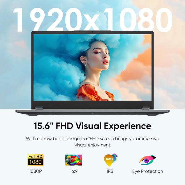⁦AE86 15.6" 2-in-1 Laptop | 16GB DDR4 RAM 512GB Storage | AMD Ryzen 3 3200U (up to 3.5GHz) | AMD Radeon Vega 3 | FHD Touchscreen | Windows 11 Pro | Wi-Fi 5 | BT5.1 | RJ45 | Backlit Keyboard (Upgraded)⁩ - الصورة ⁦3⁩