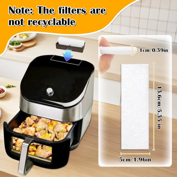 ⁦12 Pcs Air Fryer Replacement Filters Compatible with Instant Vortex Plus 6 Quart Air Fryer Filters Air Fryer Accessories Effective at Removing Odors Filters for Air Fryer(White)⁩ - الصورة ⁦2⁩