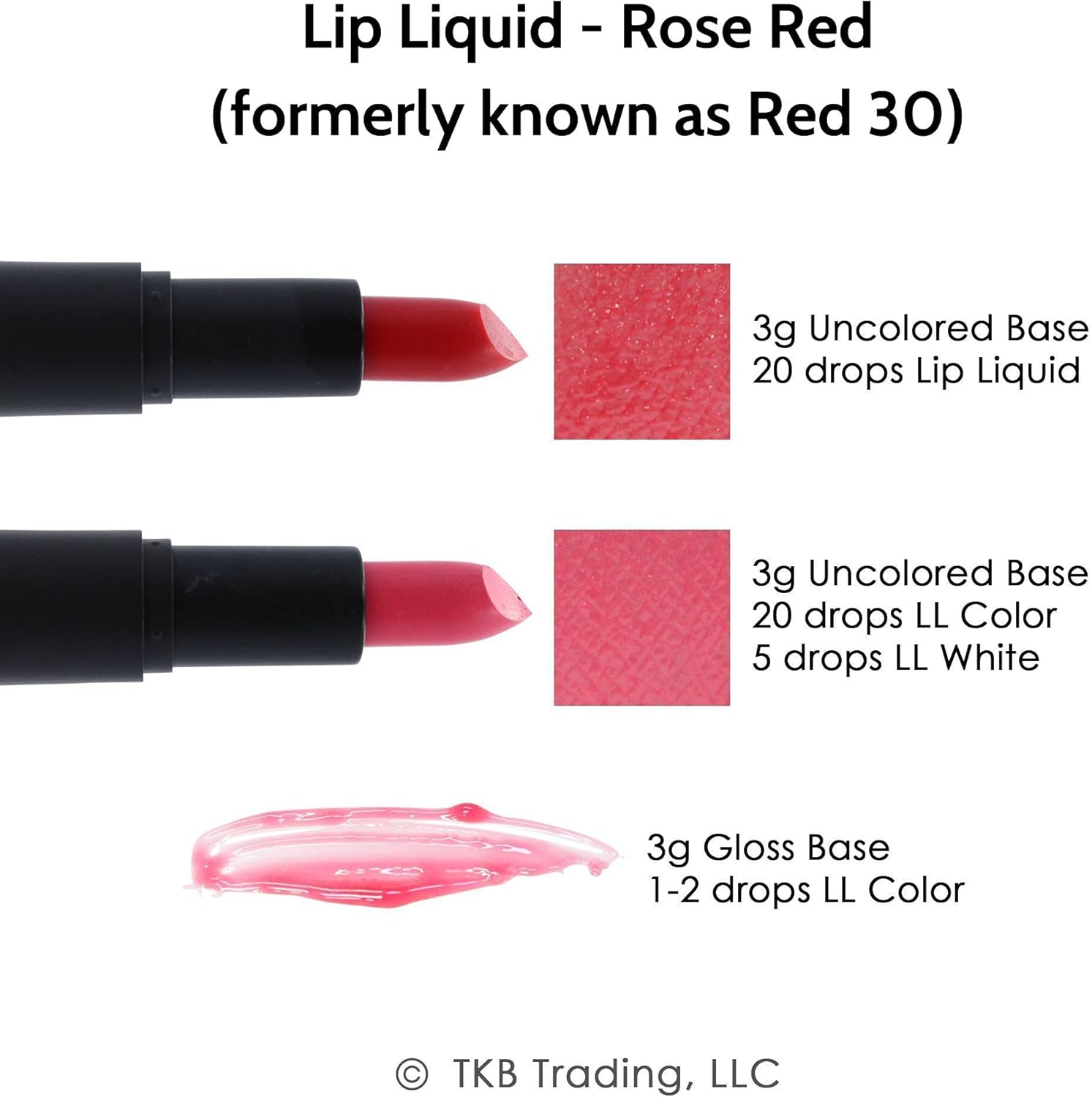 TKB Trading, LLC Lip Liquid Color | Liquid Lip Color for Gloss Base, DIY Lip Gloss, Pigmented Lip Gloss and Lipstick Colorant, Made in USA (1floz (30ml), Rose Red) 2 TKB Trading, LLC Lip Liquid Color | Liquid Lip Color for Gloss Base, DIY Lip Gloss, Pigmented Lip Gloss and Lipstick Colorant, Made in USA (1floz (30ml), Rose Red) - الصورة 2