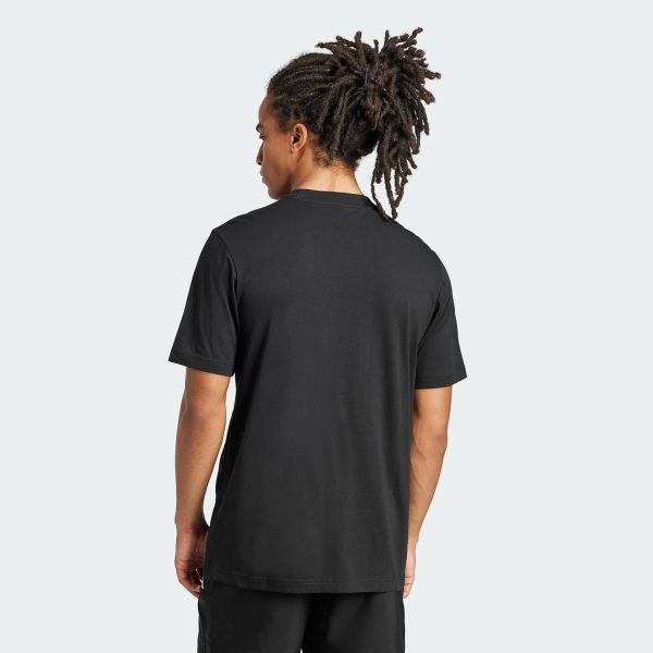 ⁦adidas Essentials Small Logo Single Jersey Black Men T-Shirt, S⁩ - الصورة ⁦4⁩