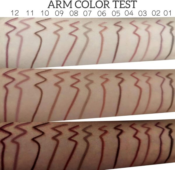 ⁦12 Colors Brown Lip Liner Set for Women - Dark Red Nude Waterproof Lip Liner Pencils for Defining & Filling Lips, Long-Lasting Smooth Lip Makeup⁩ - الصورة ⁦7⁩