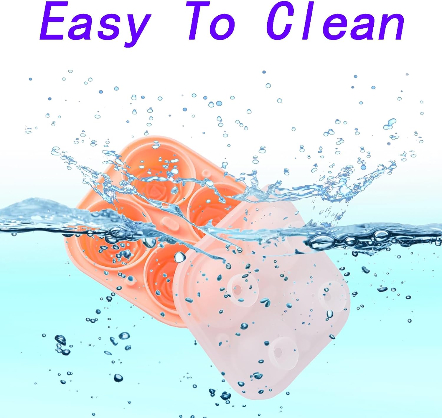 Duomama 3D Rose Ice Cube Maker - Make 4 Rose Shape Ice Cubes - Silicone Fun Big Ice Ball Maker for fruit juices coffee, tea, and more, Dishwasher Safe 4 Duomama 3D Rose Ice Cube Maker - Make 4 Rose Shape Ice Cubes - Silicone Fun Big Ice Ball Maker for fruit juices coffee, tea, and more, Dishwasher Safe - الصورة 4