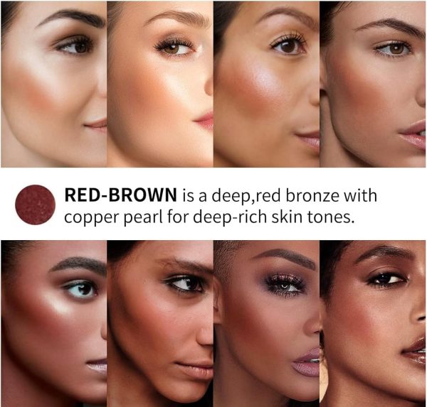 ⁦Liquid Bronzer Stick Liquid Cream Highlighter Liquid Face Contour Illuminator Makeup Waterproof Long Lasting Matte Bronze Beauty Wand, Face Palette Contouring Stick(Red Brown)⁩ - الصورة ⁦2⁩