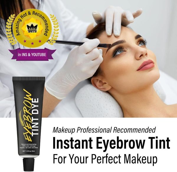 ⁦KASTWAVE Instant Eyebrow Tint Kit, Semi Permanent Eyebrow Dye Safe & Professional Waterproof Eyebrow Tinting Kit Suitable For Salon and Home Use Lasting for 4-6 Weeks (black)⁩ - الصورة ⁦2⁩
