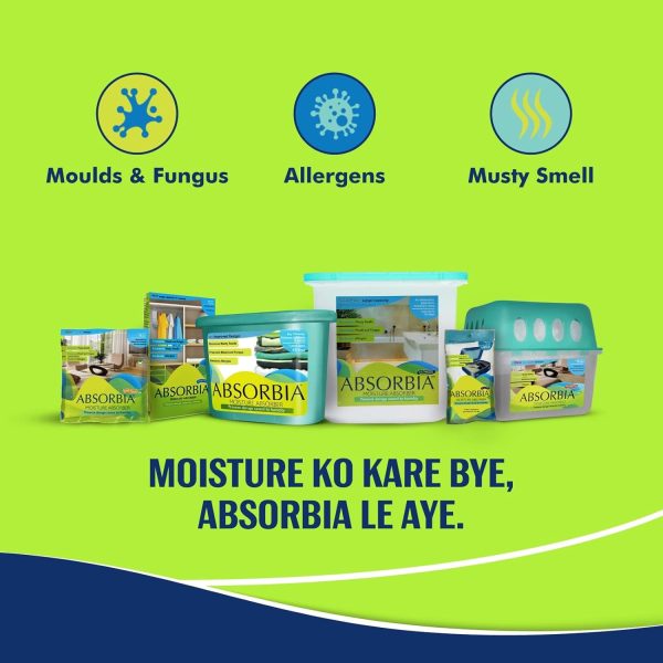 ⁦Absorbia Moisture Absorber | Absorbia Classic - Value Pack of 2 (600ml Each) | Dehumidier for Wardrobe, Cupboards & Closets | Fights Against Moisture, Mould, Fungus & Musty smells⁩ - الصورة ⁦5⁩