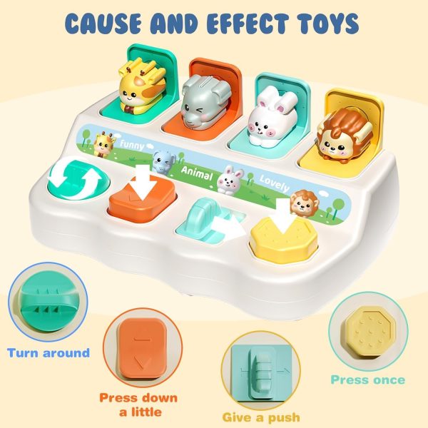 ⁦BOOM Interactive Pop up Toys,Educational Montessori Cause and Effect, Developmental Educational Toy Suitable forfor Toddlers 1 2 3,Interactive Sensory Toys for Babies Aged 18 Months and Above (white)⁩ - الصورة ⁦2⁩