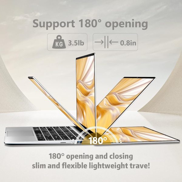 ⁦15.6 inch Laptop, Laptops with Celeron N4000, 2025 Gaming Laptop for 8GB LPDDR4 256GB SSD, IPS FHD 1920x1080, WiFi+BT4.2+Mini HDMI+TF Card Slot, Traditional Laptops Computers Convertible 180° Netbook⁩ - الصورة ⁦2⁩