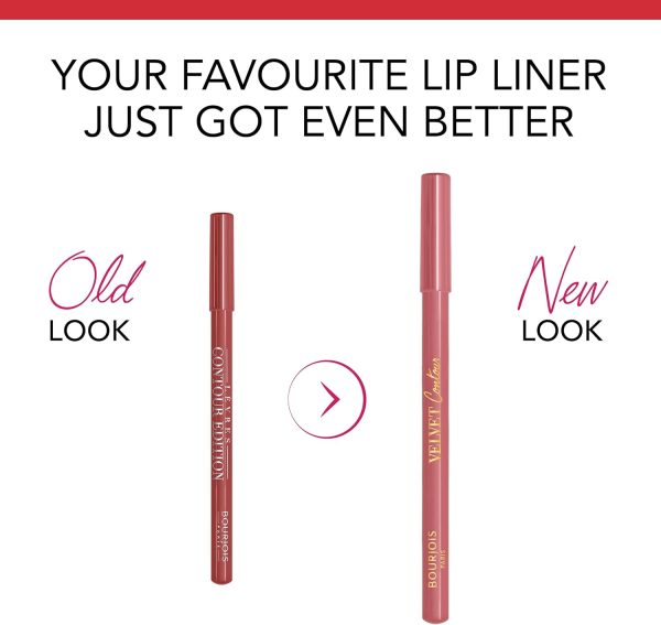 ⁦Bourjois Velvet Contour Lip Liner, 19 Place des Roses, Defines Lips, Creamy Matte Texture, Precise Application, Shea Butter, Grapeseed Oil, Long-lasting 8hr Wear, Zero Feathering or Smudging, 1.14g⁩ - الصورة ⁦3⁩