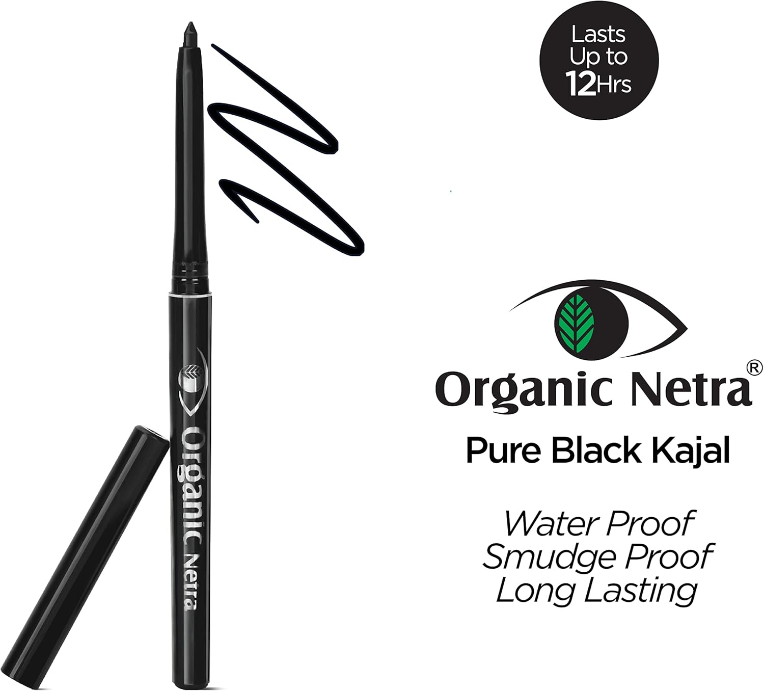 Organic Netra Pure Black Pencil Kajal Waterproof, Smudgeproof and Long Lasting Upto 12Hrs Enriched With All Natural Ingredients, Intense Colour, Matte Finish 3 Organic Netra Pure Black Pencil Kajal Waterproof, Smudgeproof and Long Lasting Upto 12Hrs Enriched With All Natural Ingredients, Intense Colour, Matte Finish - الصورة 3