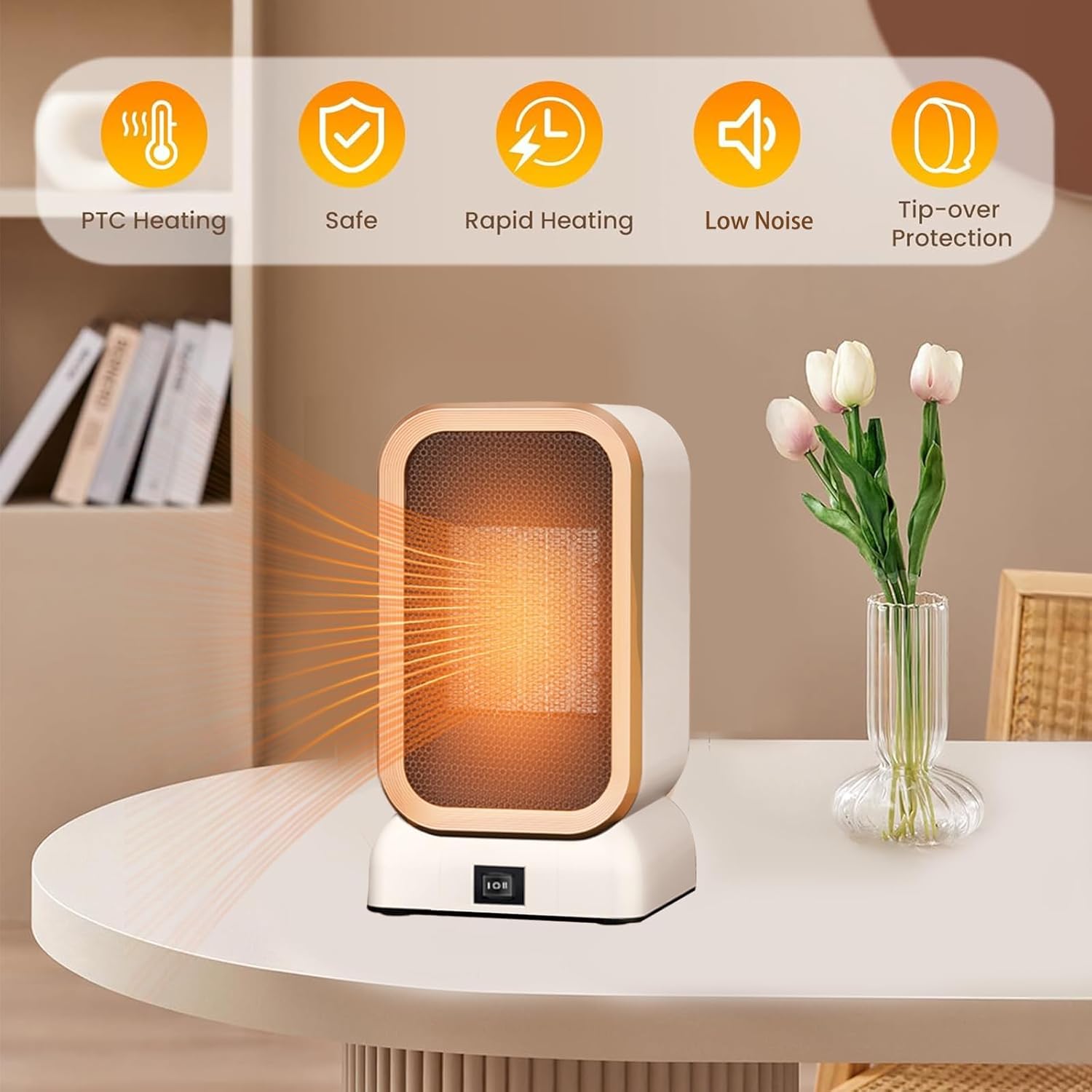 مدفاة كهربائية للاماكن الداخلية من نالاكال، تستخدم 1000 واط امنة وموفرة للطاقة، حماية من الانقلاب والحماية من الحرارة الزائدة، سخانات صغيرة محمولة بسرعتين للمكتب وغرفة النوم 3 مدفاة كهربائية للاماكن الداخلية من نالاكال، تستخدم 1000 واط امنة وموفرة للطاقة، حماية من الانقلاب والحماية من الحرارة الزائدة، سخانات صغيرة محمولة بسرعتين للمكتب وغرفة النوم - الصورة 3