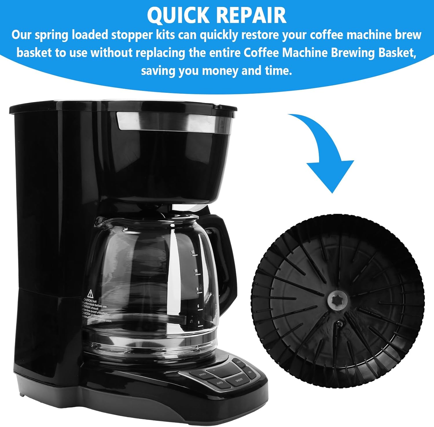 Coffee Machine Brewing Basket Bottom spring loaded stopper kits Fits for Black+Decker CM1160B coffee makers Brew Basket, fits majority 4-12 Cup Drip Coffee Makers 2 pack 5 Coffee Machine Brewing Basket Bottom spring loaded stopper kits Fits for Black+Decker CM1160B coffee makers Brew Basket, fits majority 4-12 Cup Drip Coffee Makers 2 pack - الصورة 5