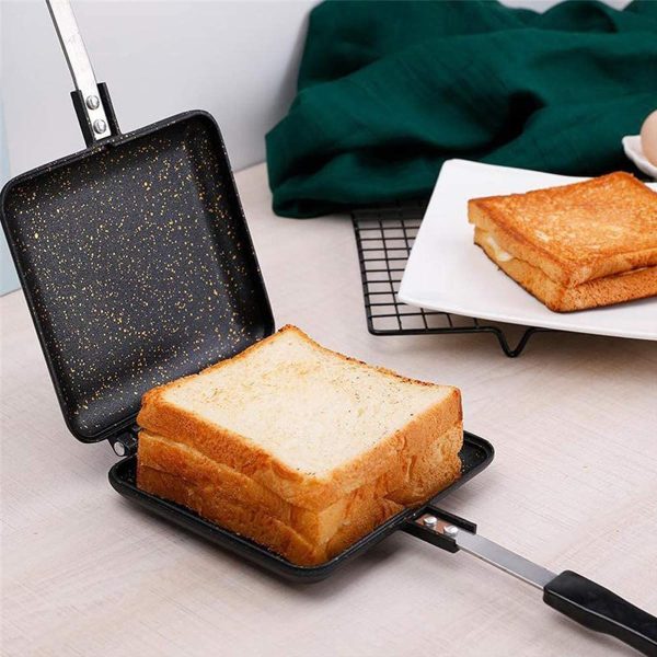 ⁦Excefore Toasted Sandwish Maker, Double Sided Frying Pan, Non-Stick Stovetop Toastie Maker with Handles Double Sided Grill Pan for Panini Snack Breakfast⁩ - الصورة ⁦2⁩