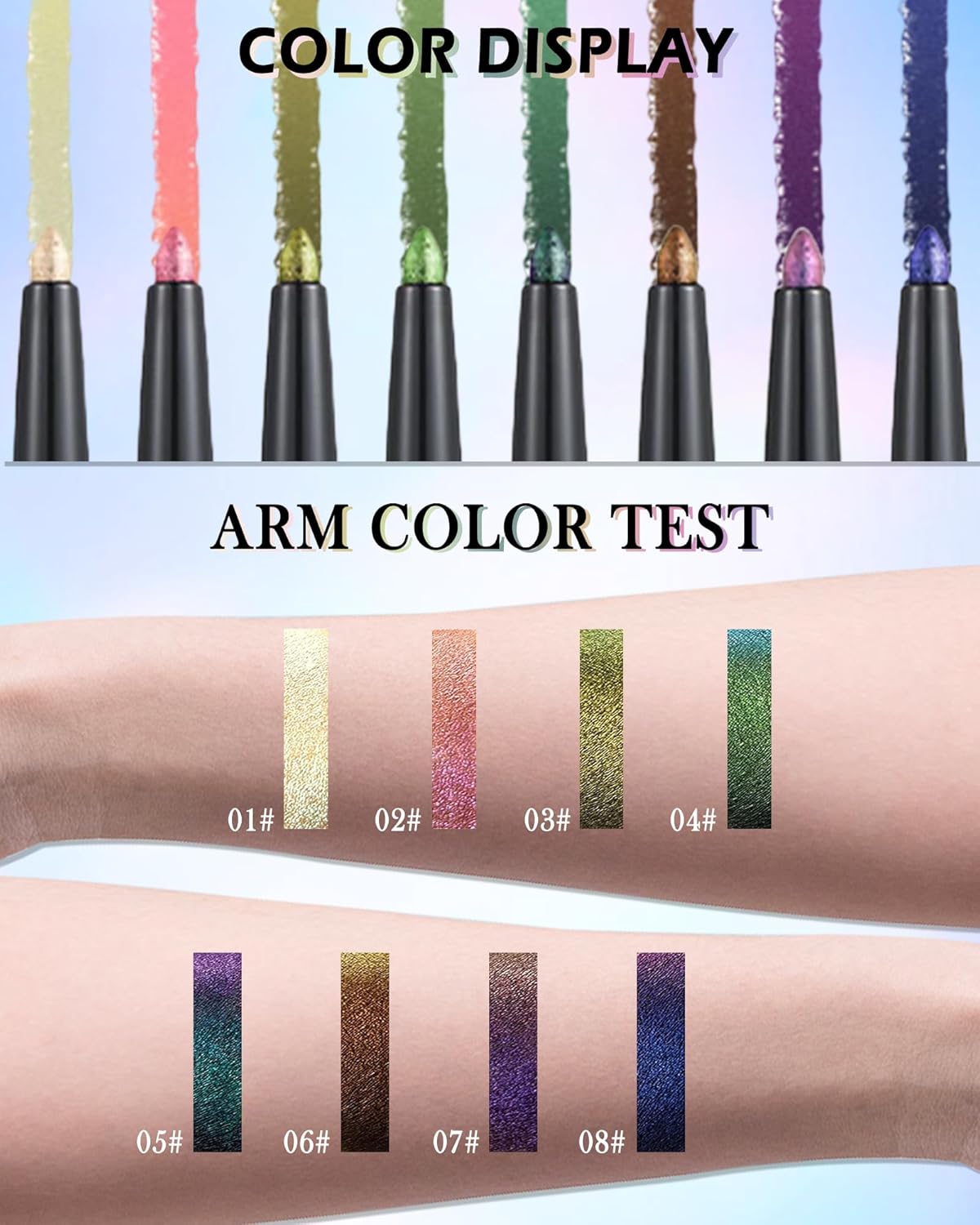 Chameleon Glitter Eyeliner Gel Pencil,Metallic Shimmer Blue Green Gel Eyeliner Pen,Longlasting Waterproof Eye Liner Eyeshadow Cream Stick for Women Eye Makeup,delineador de ojos contra el agua-05# 5 Chameleon Glitter Eyeliner Gel Pencil,Metallic Shimmer Blue Green Gel Eyeliner Pen,Longlasting Waterproof Eye Liner Eyeshadow Cream Stick for Women Eye Makeup,delineador de ojos contra el agua-05# - الصورة 5