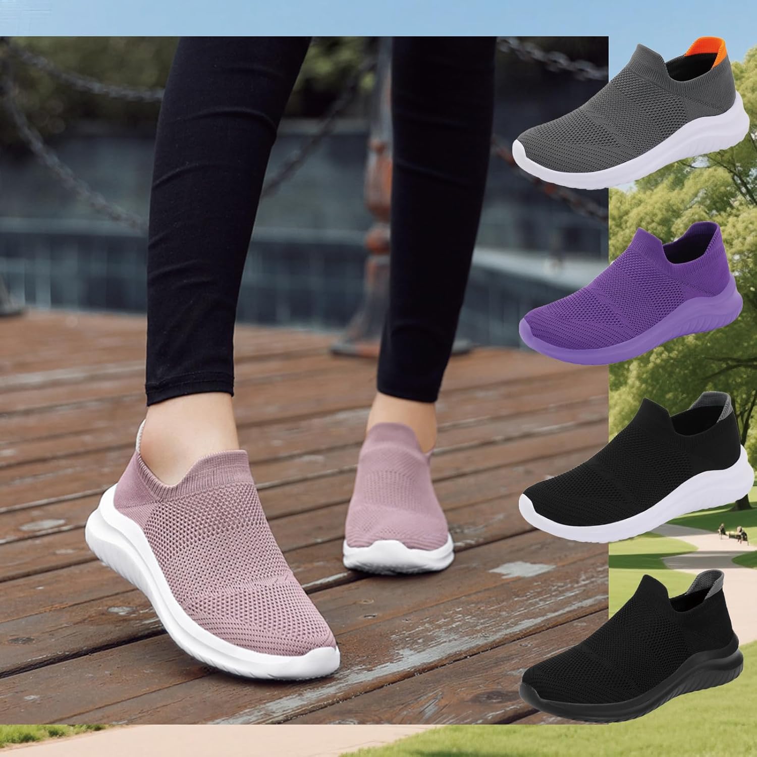 Womens Mesh Running Shoes Couple's Casual Sports Shoes with Sock Collar Design Lightweight Breathable Comfort for Women 1 Womens Mesh Running Shoes Couple's Casual Sports Shoes with Sock Collar Design Lightweight Breathable Comfort for Women
