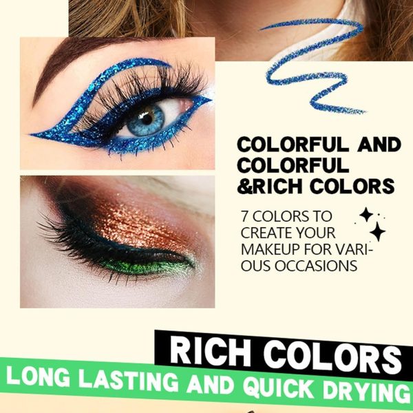 ⁦Azonee Eye Liner Pen Set, Eye Shadow Pencil Pearl Eye Liner Kit, Sparkle Shimmer Colored Eyeliner Pen, High-Color Long-Lasting Waterproof Eyeshadow Set⁩ - الصورة ⁦5⁩