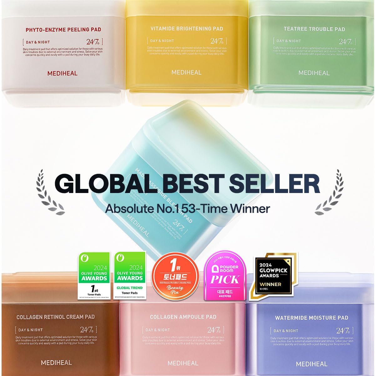 MEDIHEAL Phyto Enzyme Peeling Pad - Vegan Face Resurfacing Gauze With LHA & Papaya Enzym - Pore Tightening, Sebum Control, Exfoliating for Dead Skin Cells - 90 Pads 2 MEDIHEAL Phyto Enzyme Peeling Pad - Vegan Face Resurfacing Gauze With LHA & Papaya Enzym - Pore Tightening, Sebum Control, Exfoliating for Dead Skin Cells - 90 Pads - الصورة 2