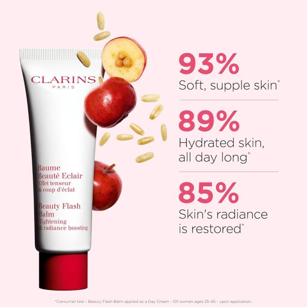 ⁦Clarins Beauty Flash Balm 50ml | Radiance Boosting Face Cream with Acerola & Prickly Pear Extracts | Instant Glow & Firming Treatment for Dull, Tired Skin⁩ - الصورة ⁦2⁩