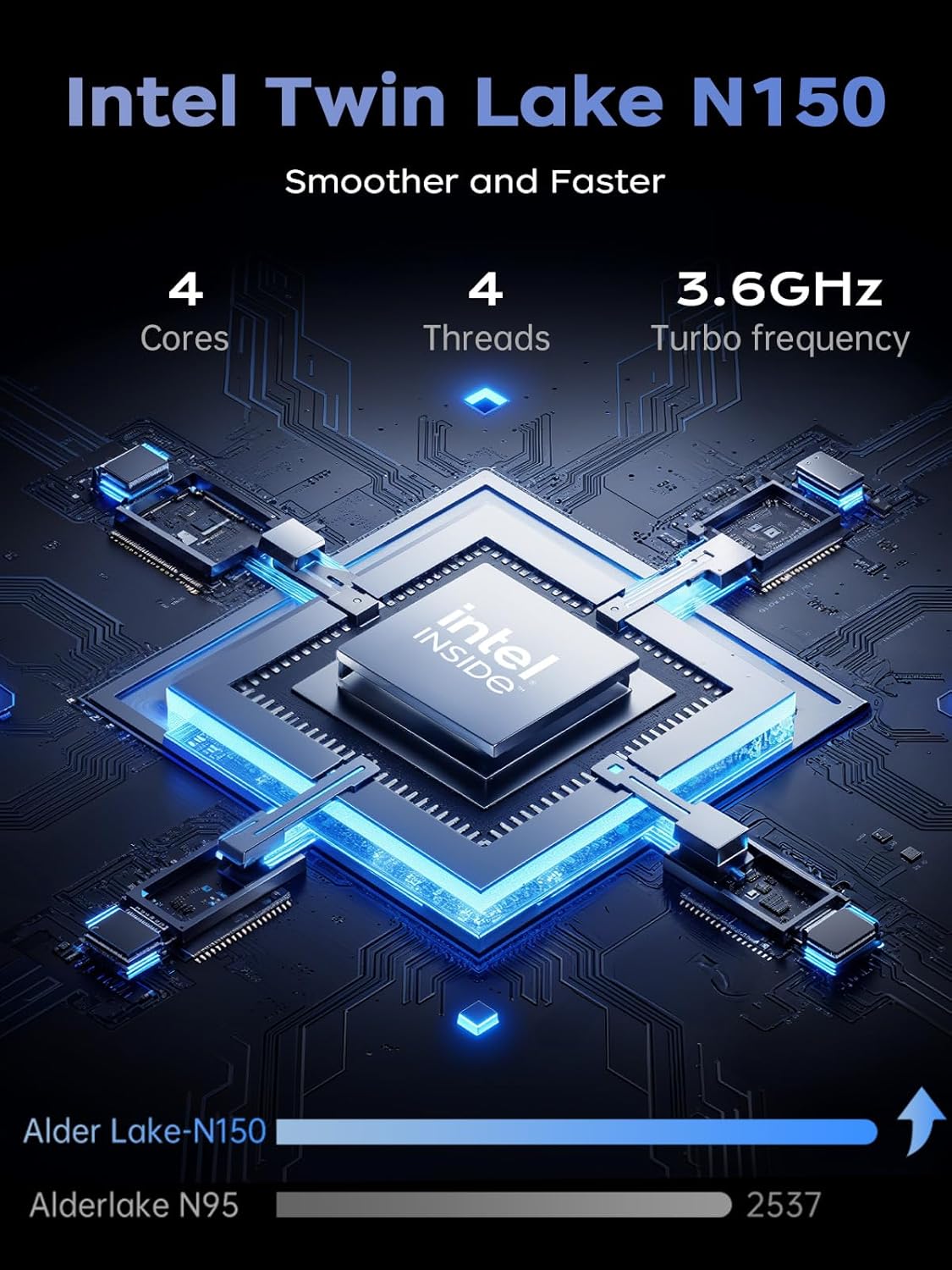 AOC Laptop, Laptop Computer with Intel Processor Twin Lake N150(Up to 3.6GHz) 16GB DDR4 512GB SSD 15.6 Inch FHD Premium Laptop Windows 11 Pro, Metal Shell, Type-C 3 AOC Laptop, Laptop Computer with Intel Processor Twin Lake N150(Up to 3.6GHz) 16GB DDR4 512GB SSD 15.6 Inch FHD Premium Laptop Windows 11 Pro, Metal Shell, Type-C - الصورة 3