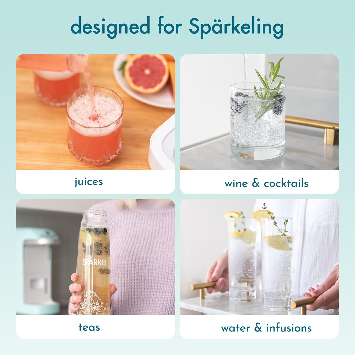 Spärkel Beverage System (Black) - Sparkling Water and Soda Maker - A New Way of Sparkling - Use Fresh & Natural Ingredients - No CO2 Tank Needed 7 Spärkel Beverage System (Black) - Sparkling Water and Soda Maker - A New Way of Sparkling - Use Fresh & Natural Ingredients - No CO2 Tank Needed - الصورة 7
