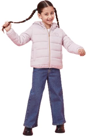 REDTAG Lilac Quilted Hooded Jacket for Girls (2 to 8 Years), Purple
