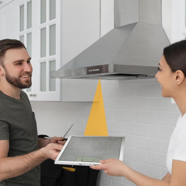 ⁦2PCS 9x10 Inch Range Hood Grease Filter Replacement, 5-Layer Aluminum Mesh Kitchen Vent Filter with Buckle, Reusable and Washable Stove Exhaust Fan Filter Compatible with Most Range Hoods⁩ - الصورة ⁦2⁩