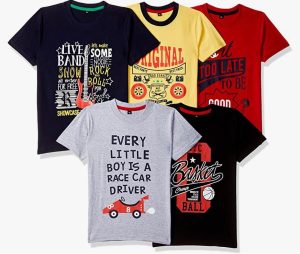 T2F boys Boys Half Sleeve Tshirt T-Shirt (pack of 5)