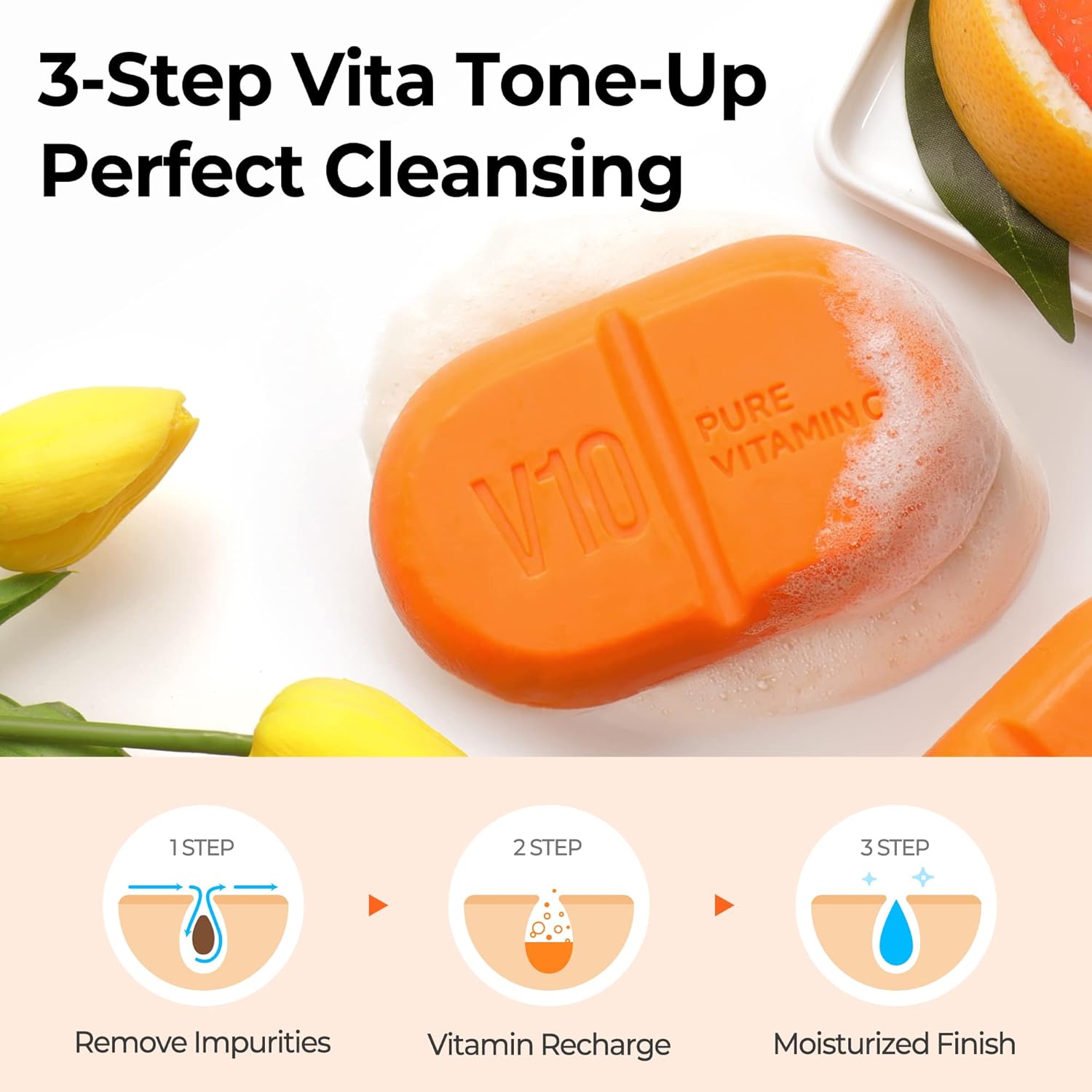 SOME BY MI Pure Vitamin C V10 Cleansing Bar 106g 4 SOME BY MI Pure Vitamin C V10 Cleansing Bar 106g - الصورة 4