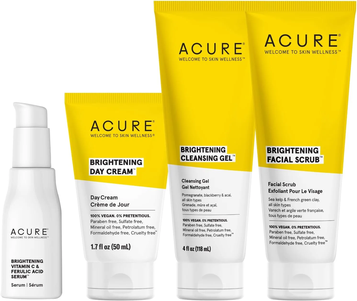 Acure Brightening Starter Kit - Cleansing Gel, Facial Scrub, Day Cream, and Vitamin C & Ferulic Acid Serum - All Skin Types - Softens, Detoxifies and Cleanses For Natural Glowing Skin 6 Acure Brightening Starter Kit - Cleansing Gel, Facial Scrub, Day Cream, and Vitamin C & Ferulic Acid Serum - All Skin Types - Softens, Detoxifies and Cleanses For Natural Glowing Skin