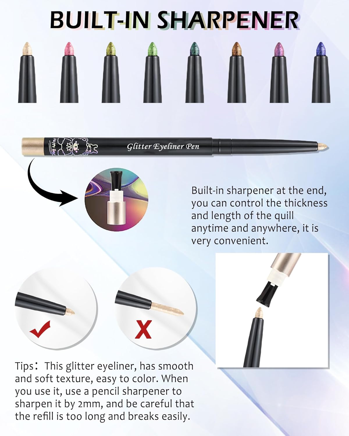 Chameleon Glitter Eyeliner Gel Pencil,Metallic Shimmer Blue Green Gel Eyeliner Pen,Longlasting Waterproof Eye Liner Eyeshadow Cream Stick for Women Eye Makeup,delineador de ojos contra el agua-05# 4 Chameleon Glitter Eyeliner Gel Pencil,Metallic Shimmer Blue Green Gel Eyeliner Pen,Longlasting Waterproof Eye Liner Eyeshadow Cream Stick for Women Eye Makeup,delineador de ojos contra el agua-05# - الصورة 4