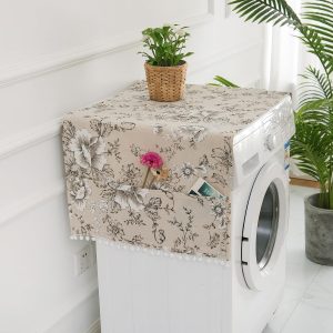 Washer and Dryer Covers for the Top, Washing Machine Non-slip Protector Mat,Dust-proof Dryer Cover for Laundry Room Kitchen, Waterproof Washable Flower Top Protector Countertop Cover