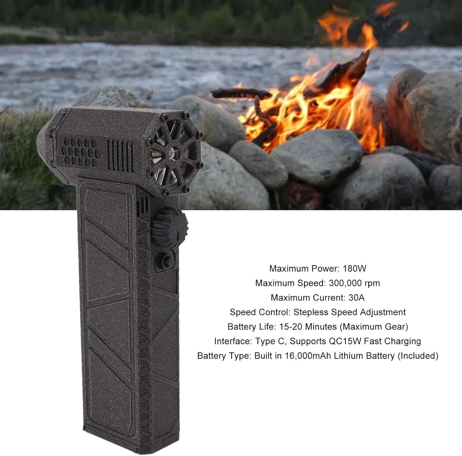 Jet Dry Blower, 300000RPM Electric Air Duster Stepless Speed Adjustment Portable Jet Blower for Computer Keyboard Car Cleansing, 15W Fast Charging 3 Jet Dry Blower, 300000RPM Electric Air Duster Stepless Speed Adjustment Portable Jet Blower for Computer Keyboard Car Cleansing, 15W Fast Charging - الصورة 3