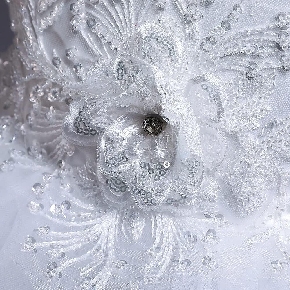 SvYii White Flower Girls Dresses Summer Sleeeveless Wedding Evening Ball Gown Tulle Floral Dresses for Girls Clothing 4 SvYii White Flower Girls Dresses Summer Sleeeveless Wedding Evening Ball Gown Tulle Floral Dresses for Girls Clothing - الصورة 4