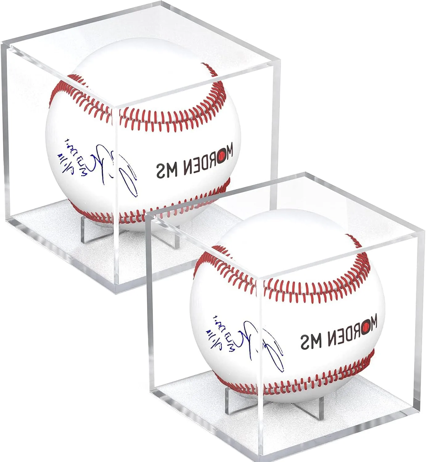 Baseball Display Case Acrylic Cube, Memorabilia Display Case for Single Ball, UV Protected Storage Box, Square Clear Baseball Stand, Sports Autograph Display Case Holder, Fits Official Size Ball