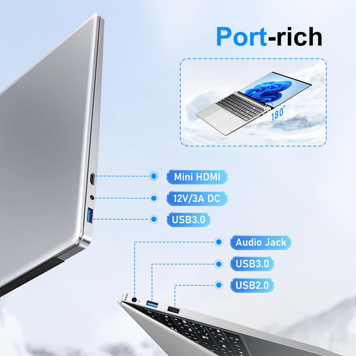 CHIFUYOU 16INCH N150 Laptop 16 GB SSD 512 GB RAM Gray-A 6 CHIFUYOU 16INCH N150 Laptop 16 GB SSD 512 GB RAM Gray-A - الصورة 6