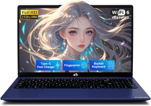 NIMO 15.6 FHD Laptop, Intel 6-Cores i3-1215U, 65W Type-C, Fingerprint, Backlit Keyboard, IPS Business Laptop, Wi-Fi 6, Numpad, Win 11