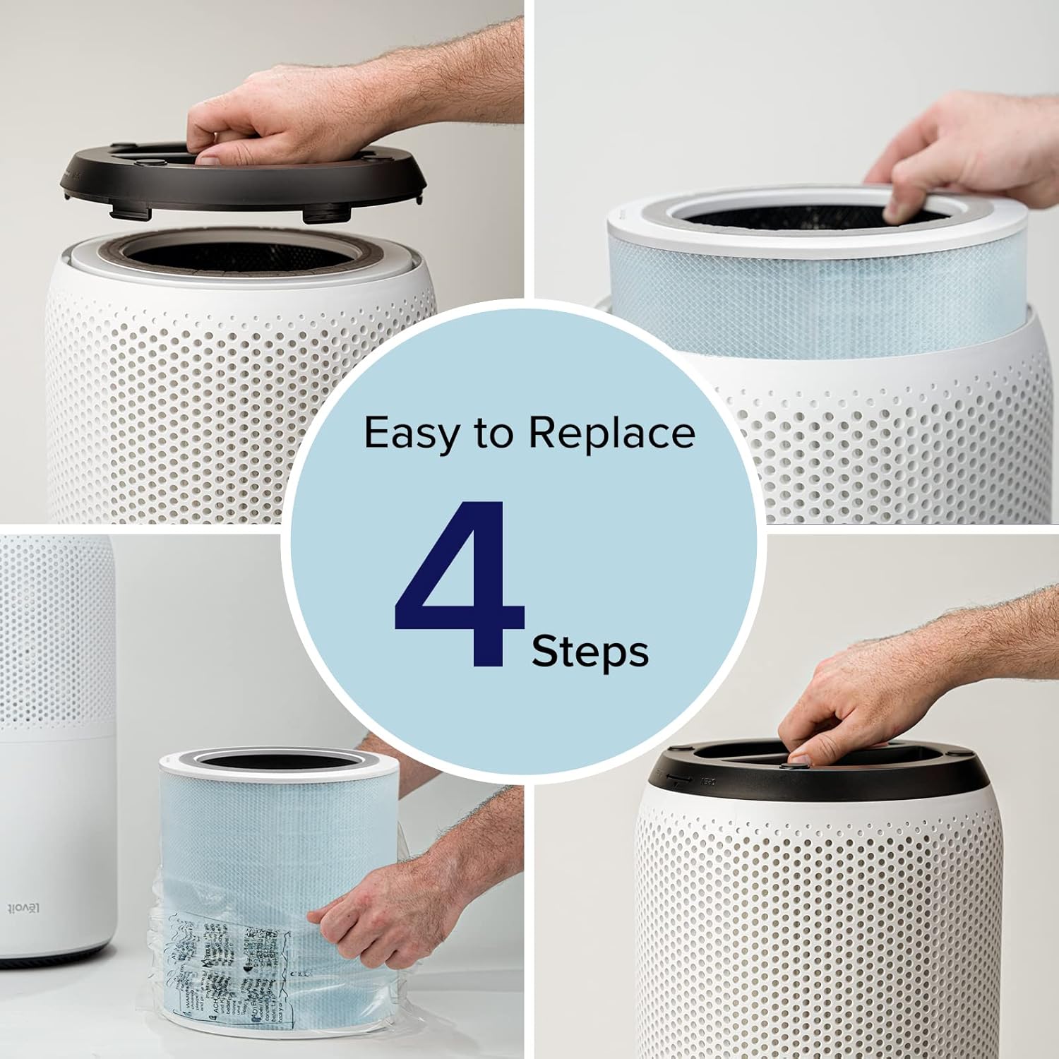 LEVOIT Core 400S Air Purifier Smoke Remover 4-in-1 Replacement Filter, Activated Carbon, Core400S-RF-SR (LRF-C401-BUS), 1 Pack, Blue 7 LEVOIT Core 400S Air Purifier Smoke Remover 4-in-1 Replacement Filter, Activated Carbon, Core400S-RF-SR (LRF-C401-BUS), 1 Pack, Blue - الصورة 7