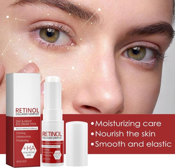 ⁦NOVOLAN Retinol Day & Night Eye Cream Stick 4g Dual-Action Eye Care, Diminishes Fine Lines and Wrinkles, Reduces Under-Eye Bags and Puffiness, Fades Dark Circles, Deep Hydration and Moisture⁩ - الصورة ⁦5⁩