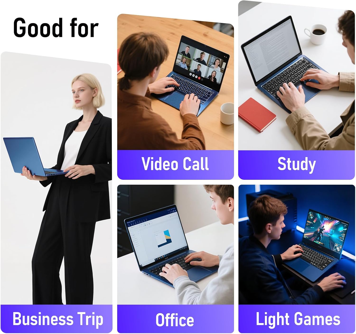 MITUNTUN Gaming Laptop Computer, 16 Inch Lap Top 2025 Win 11 Pro 16GB RAM 1TB SSD, N150 (Up to 3.6GHz), Backlit Keyboard, FHD 1920 * 1200 Screen, 6000mAh, WiFi 5 BT 4.2, UHD Graphics (1GHz), Blue 8 MITUNTUN Gaming Laptop Computer, 16 Inch Lap Top 2025 Win 11 Pro 16GB RAM 1TB SSD, N150 (Up to 3.6GHz), Backlit Keyboard, FHD 1920 * 1200 Screen, 6000mAh, WiFi 5 BT 4.2, UHD Graphics (1GHz), Blue - الصورة 8