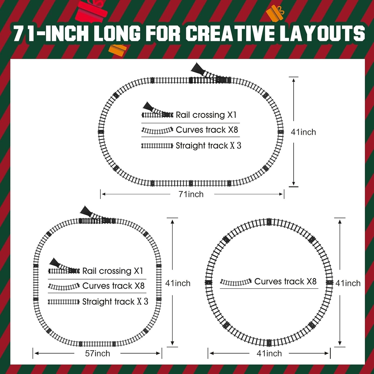 KASTWAVE Train Set, Christmas Train Set with Smoke, Lights, and Sound - Ideal Gift for Toddlers and Kids Ages 2-8, Classic Electric Train Set for Under The Tree, Holiday Decoration for Boys & Girls 5 KASTWAVE Train Set, Christmas Train Set with Smoke, Lights, and Sound - Ideal Gift for Toddlers and Kids Ages 2-8, Classic Electric Train Set for Under The Tree, Holiday Decoration for Boys & Girls - الصورة 5