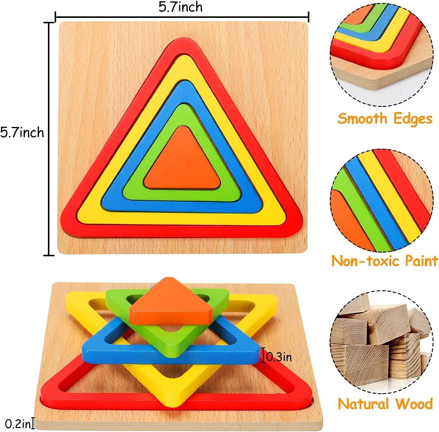 Elvyagod Toddler Puzzles Wooden Toys Montessori Shape Sorting Puzzle Sensory Toys Toddlers Activities Preschool Learning Early Educational Travel Autistic Montessori Toys 1 2 3 Year Old Age 1-3 2 Elvyagod Toddler Puzzles Wooden Toys Montessori Shape Sorting Puzzle Sensory Toys Toddlers Activities Preschool Learning Early Educational Travel Autistic Montessori Toys 1 2 3 Year Old Age 1-3 - الصورة 2